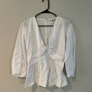 10 CROSBY BY DEREK LAM WHITE NOE BLOUSE!